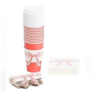 52ct Holiday Bow Napkin And Cup Set
